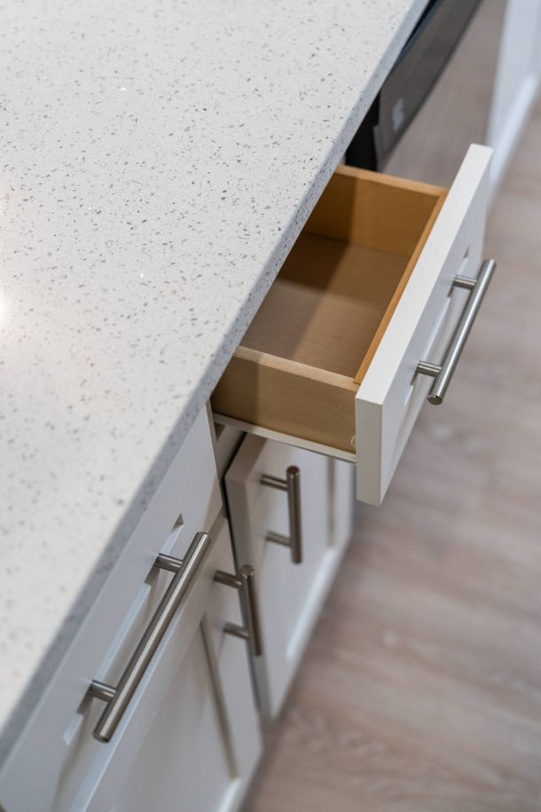 Attain on 5th apartment home kitchen cabinet drawers and cabinets