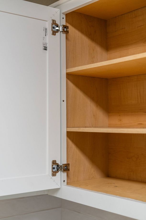 Attain on 5th apartment home kitchen pantry built-in cabinet shelves